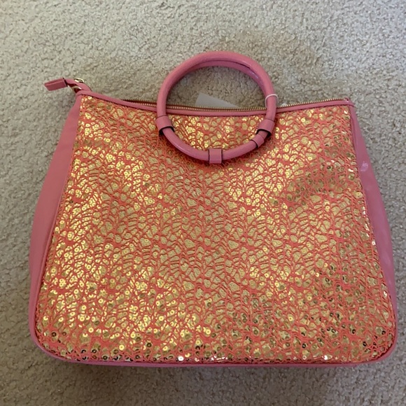 NEW !!BLUGIRL Peach &  Gold Purse - Picture 2 of 6